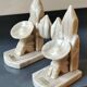 Mexican Bookends in Sombrero/Dozing Against Cactus. Made of onyx.