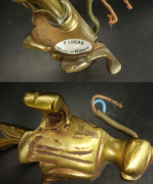 Pair of Louis XVI style flower sconces - signed P. Lucas