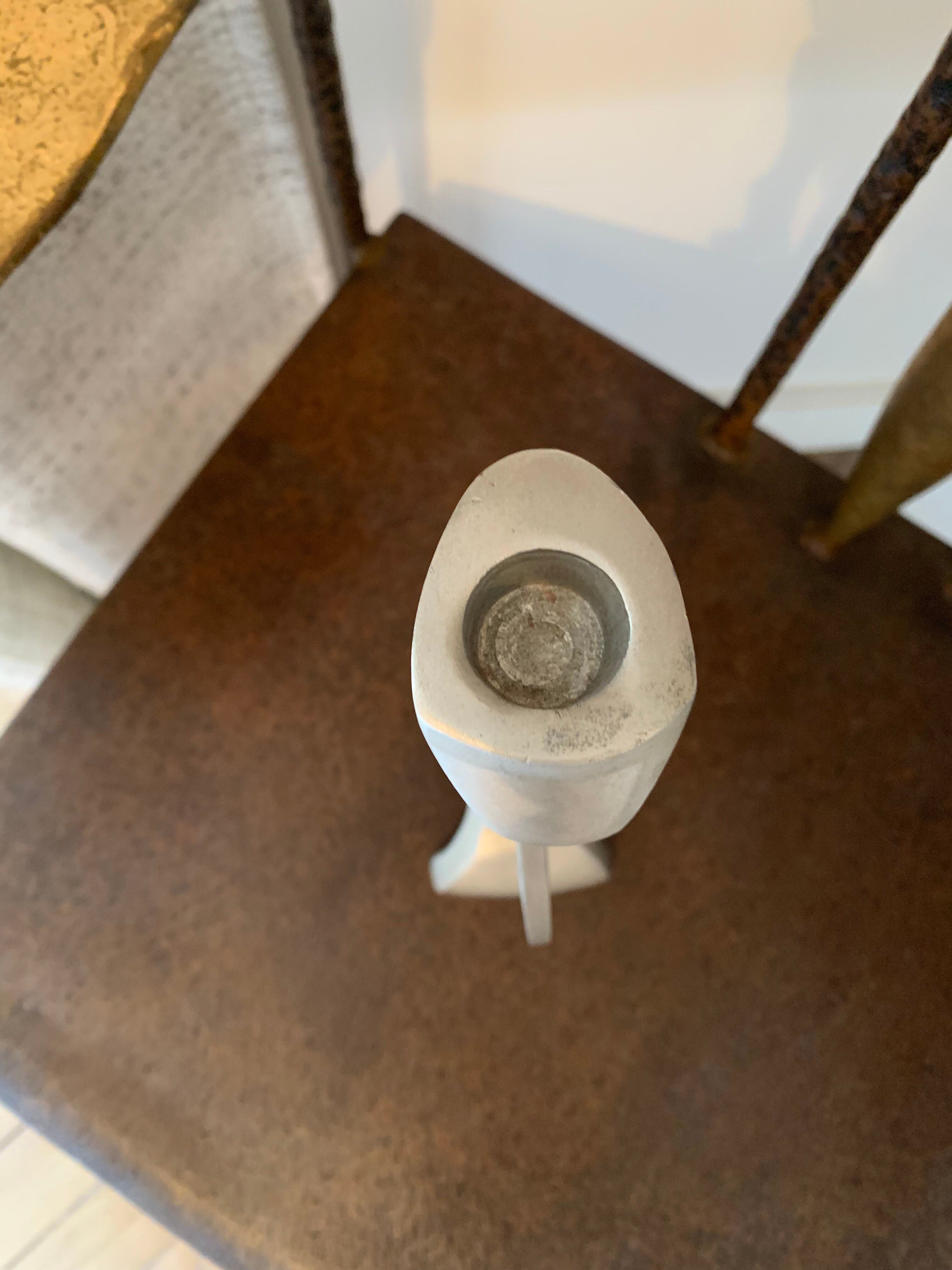 Free-form aluminum candle holder, 1970