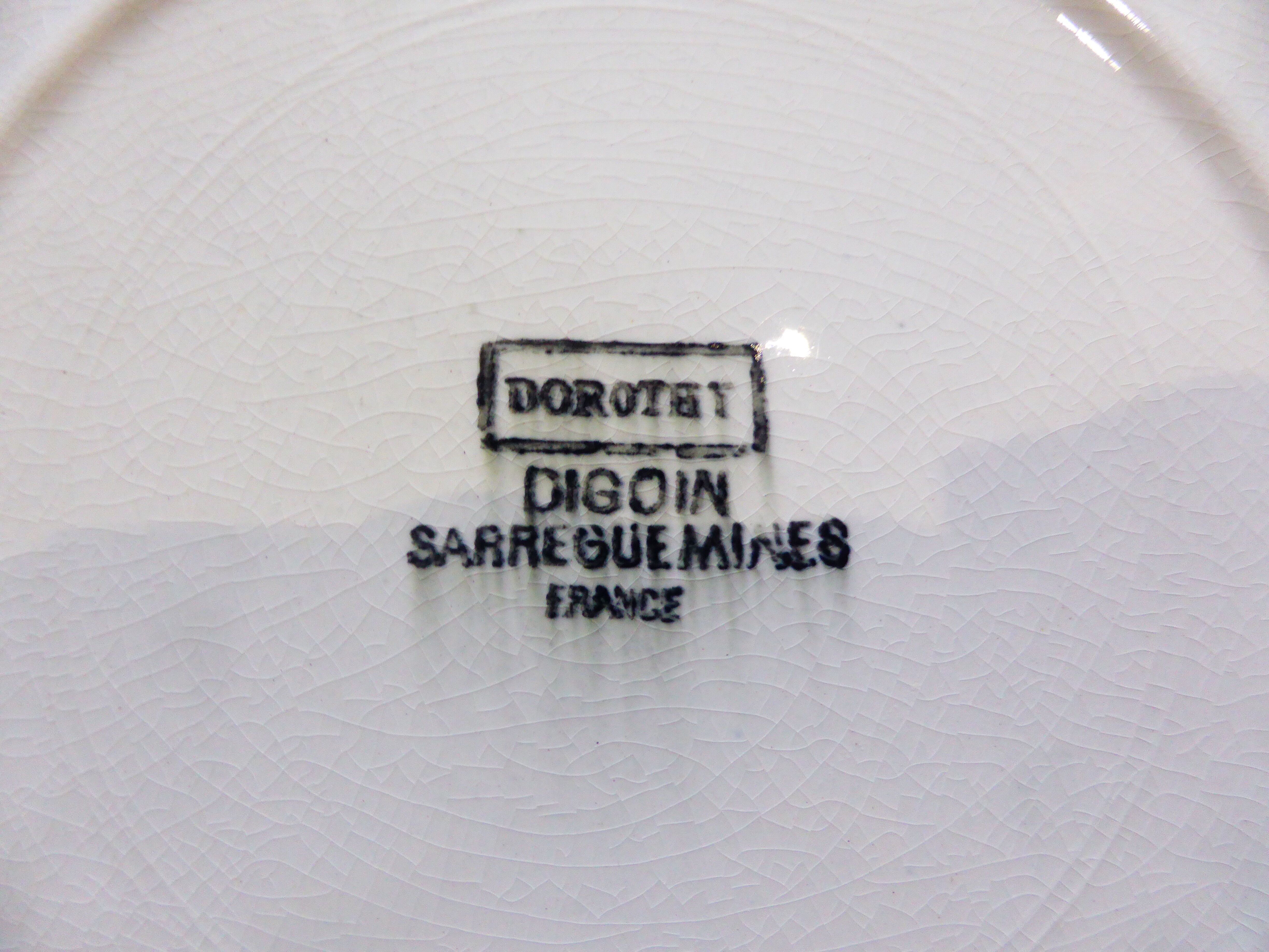 4 assiettes plates de Digoin Sarreguemines modèle dorothy