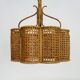 Old rattan and cane pendant light. Vintage 60s 70s