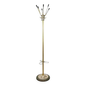 Portemanteau années 50 en laiton, métal et fonte