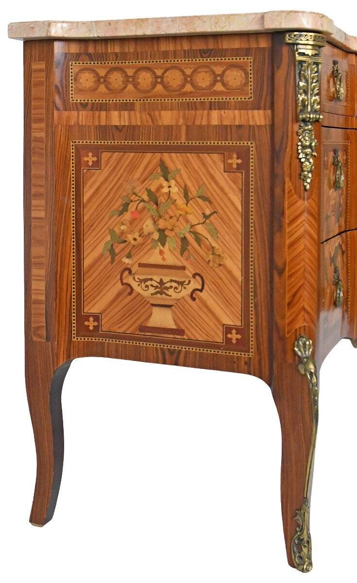 Transitional style commode in marquetry