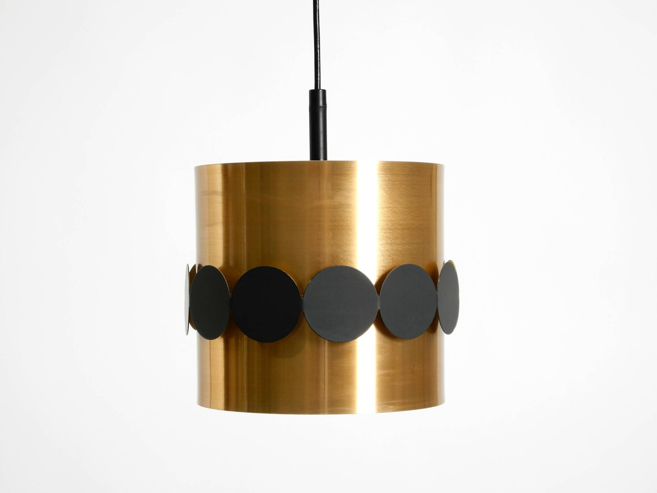 1960s Space Age pendant lamp by Doria, made of copper-anodized aluminum