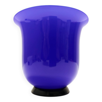 Vintage Royal Blue Opaline Glass Vase by Paolo Venini, 1990s