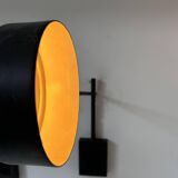 Pair of vintage adjustable wall lights, matte black metal, France 1960s