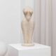 Beige Ceramic Fat Lava Statue – Abstract Mid-Century Modern Sculpture (2000s)