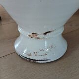 White glazed stoneware jar / pottery