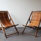Paire de chiliennes en bambou, 70's.