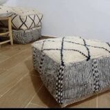100% handmade artisanal Berber pouf