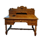 Tiered desk, Louis XIII style in light oak