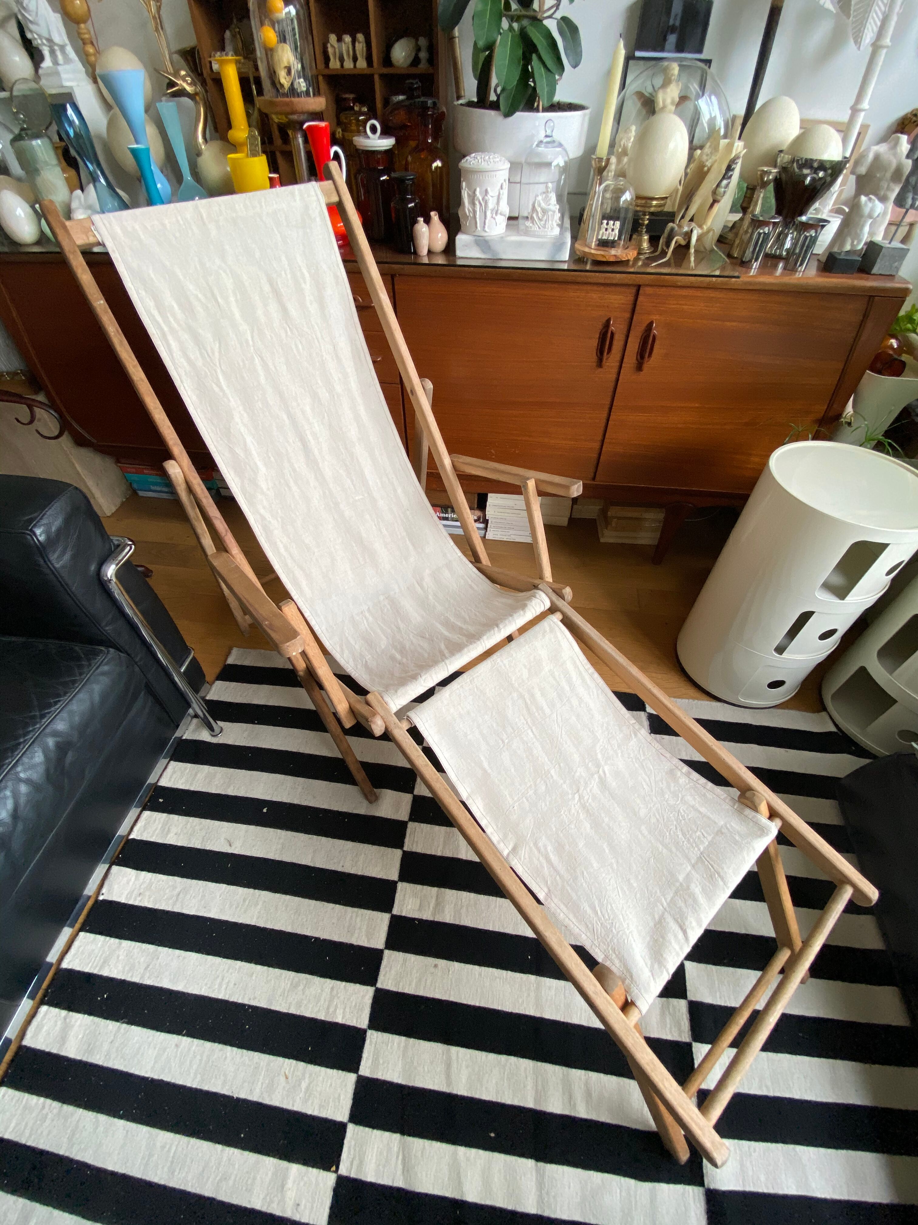 Transat de plage chilienne en bois et coton