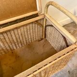 Braided rattan chest