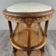 Table desserte de style Louis XVI en bois sculpté, marbre et cannage, XIXe Siècle