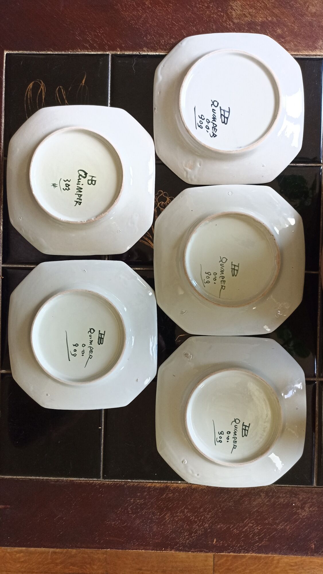Old dessert service HB Quimper from the 20s