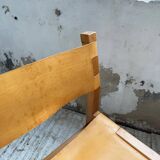 Elm and leather armchair Maison Regain