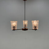 Vintage Chrome & Glass Chandelier, 1970's