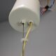 Vintage textured white glass pendant lamp from the 1970s.
