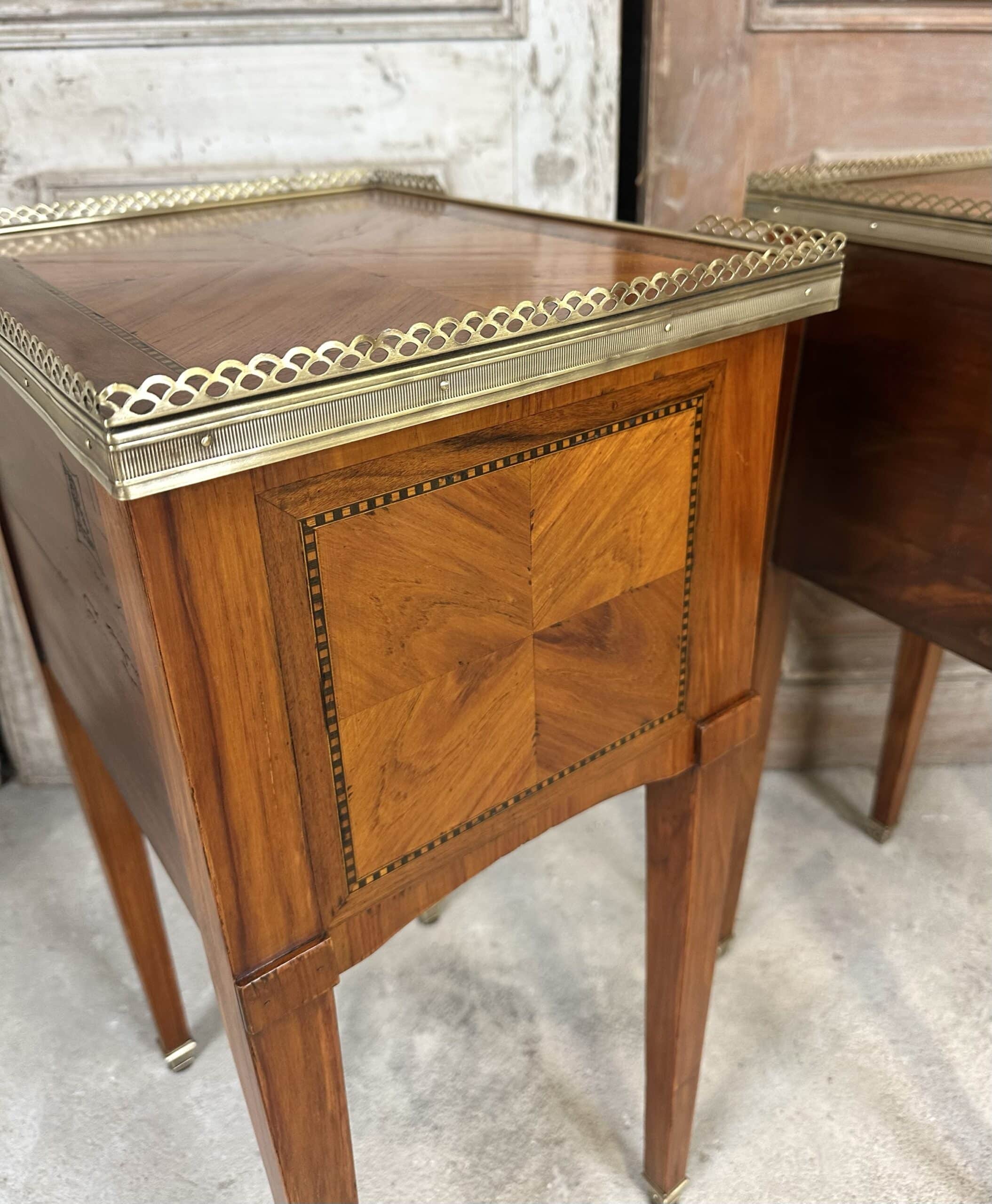 Pair of bedside tables in Louis XVI style circa 1960-70