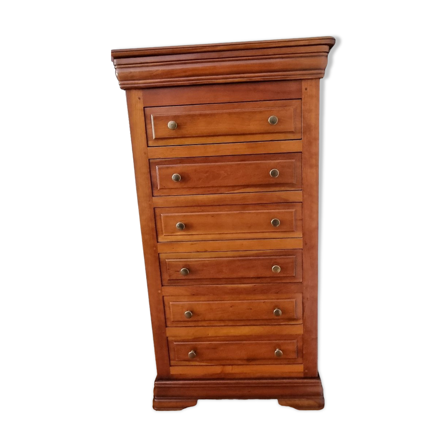 Louis philippe merisier massif style weekly chest of drawers