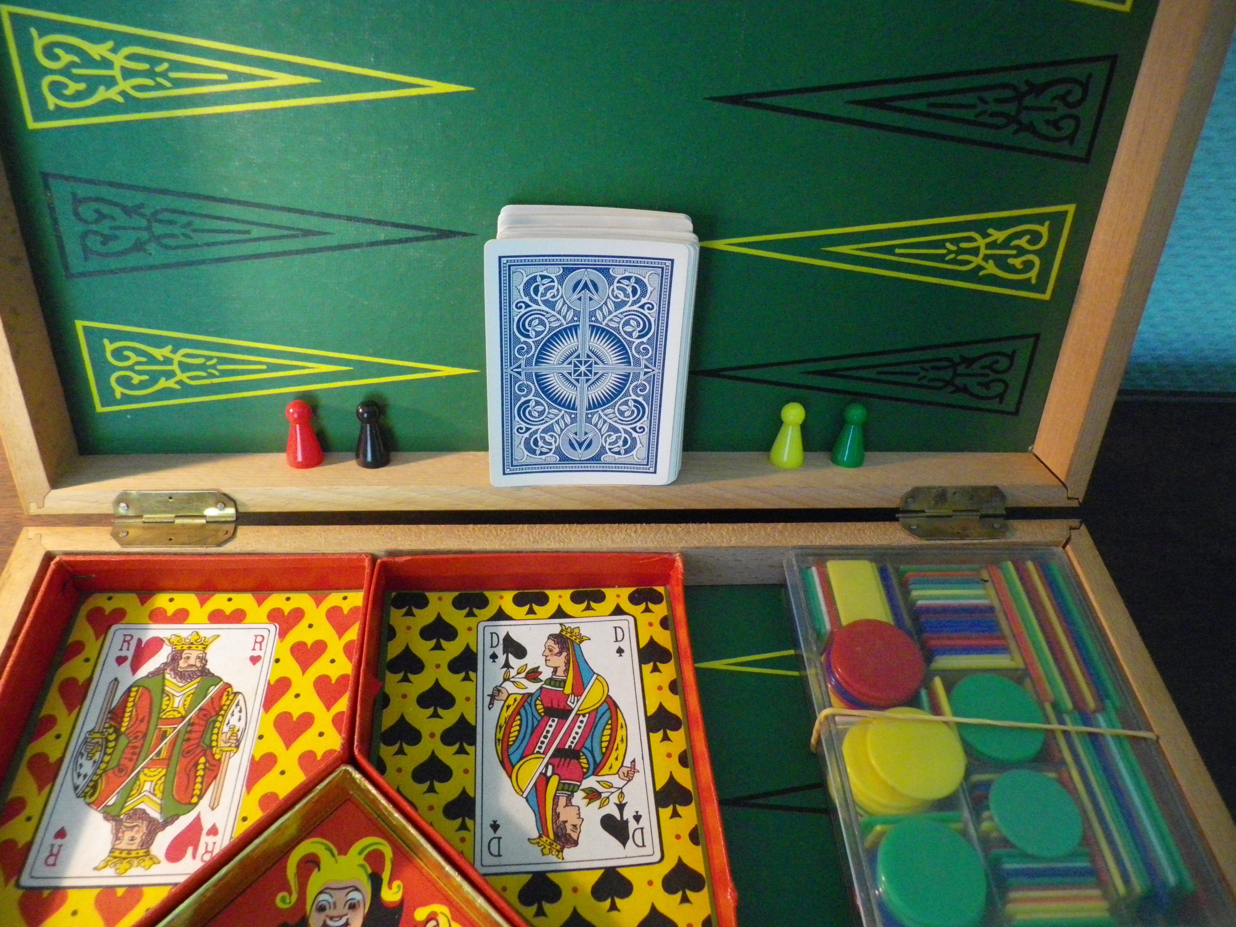 Malette en bois de 3 jeux vintage