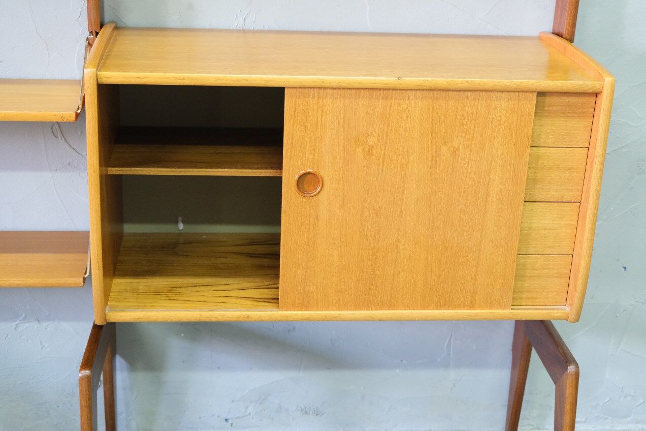 Mid-Century Modular Free-Standing Teak Wall Unit  by John Texmon for Blindheim Mobelfabrik, Norway,