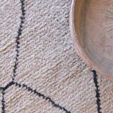 Tapis Beni Ouarain Gris et Noir - 281 x 274 cm