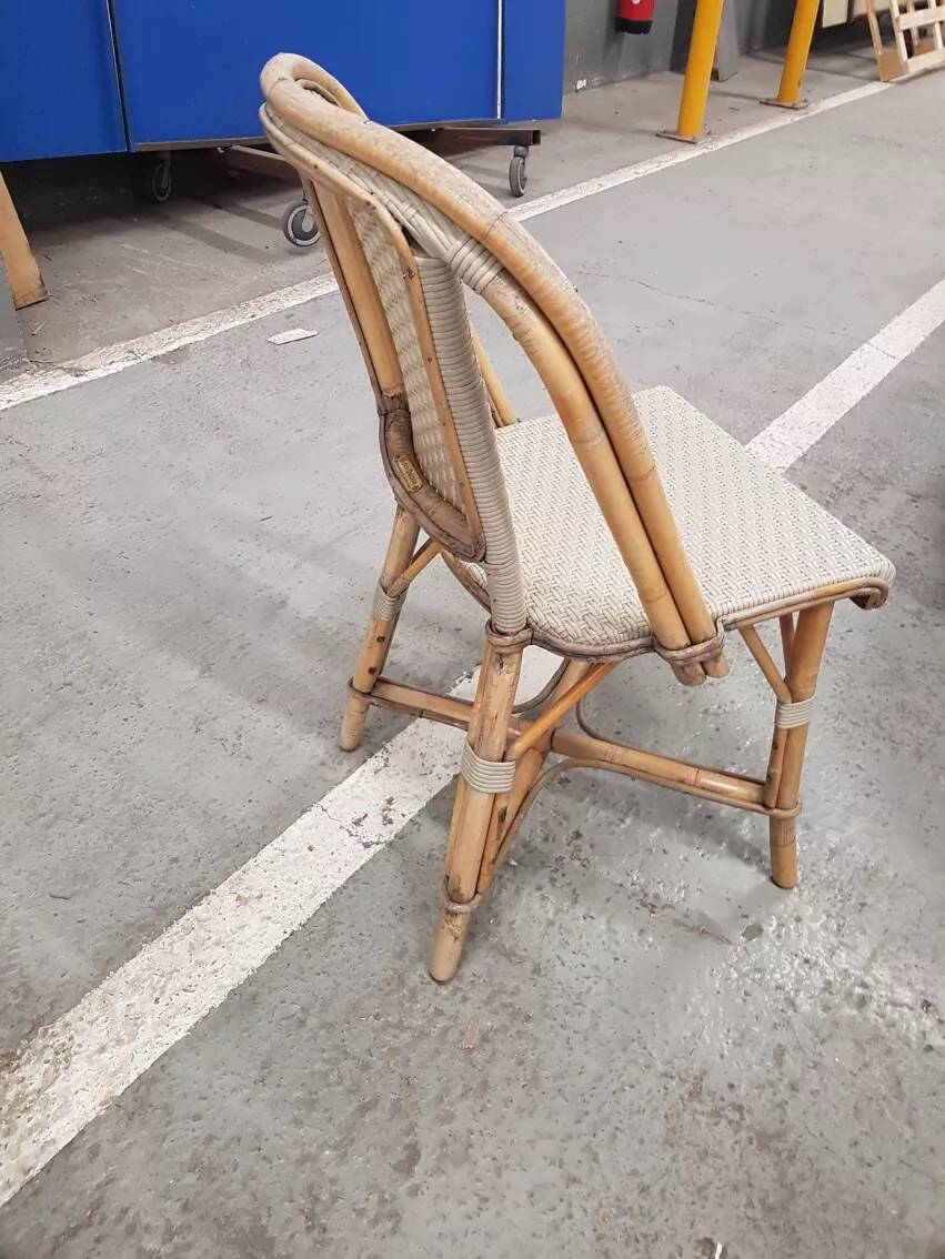 Set of two gray bistro chairs