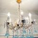 Lustre Marie-Thérèse en cristal et verre de Murano bleu