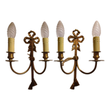 Paire d’appliques en bronze doré, style Louis XVI