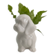 Cache pot chien en porcelaine blanc vintage