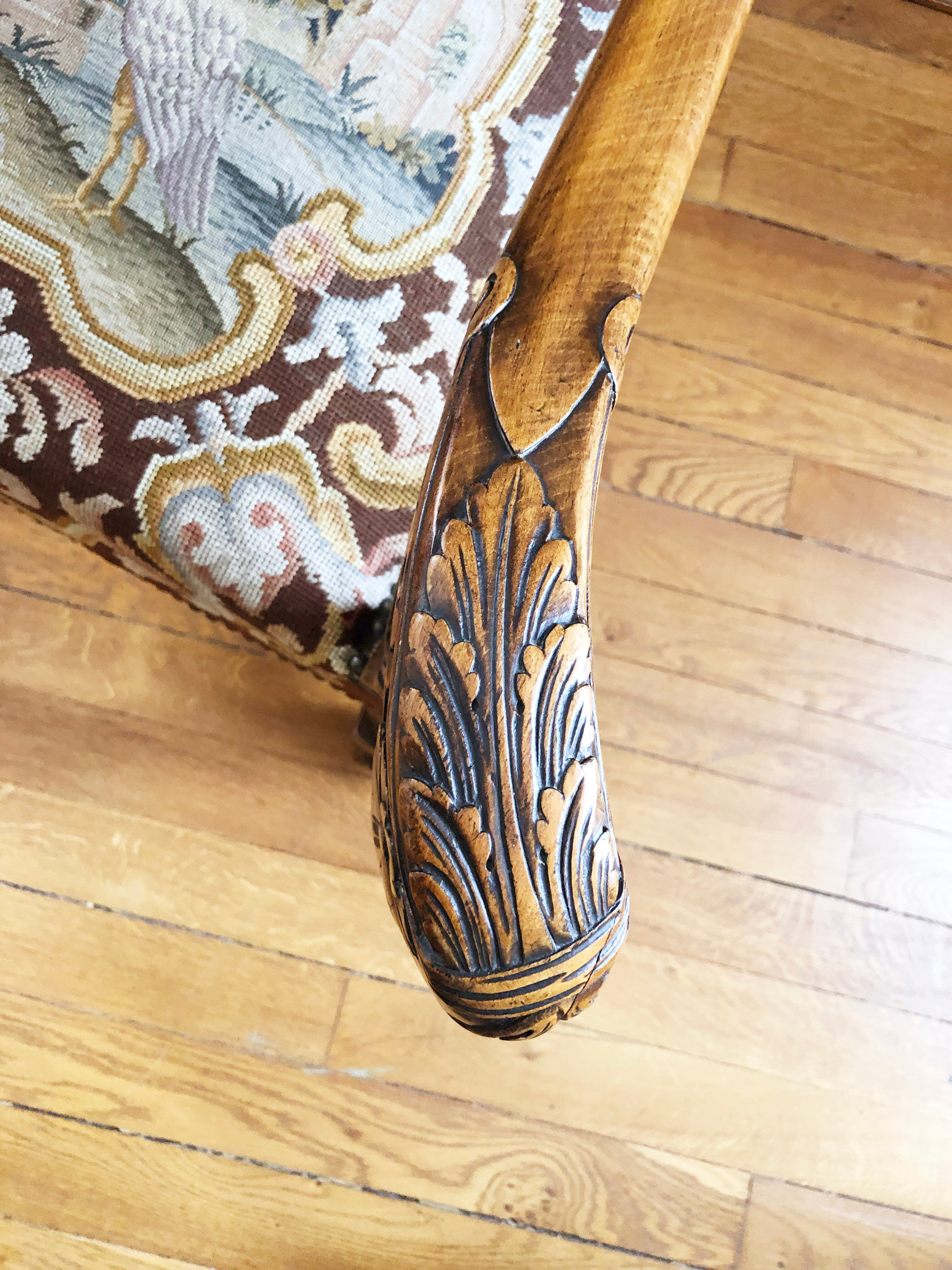 Armchair with high back called Dutch style neo-Louis XIII