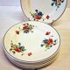 6 flat plates from Salins les Bains, "Poppies" pattern, in very good condition