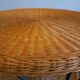 Mid century rattan and iron 2-level coffee or wine table, 1960s