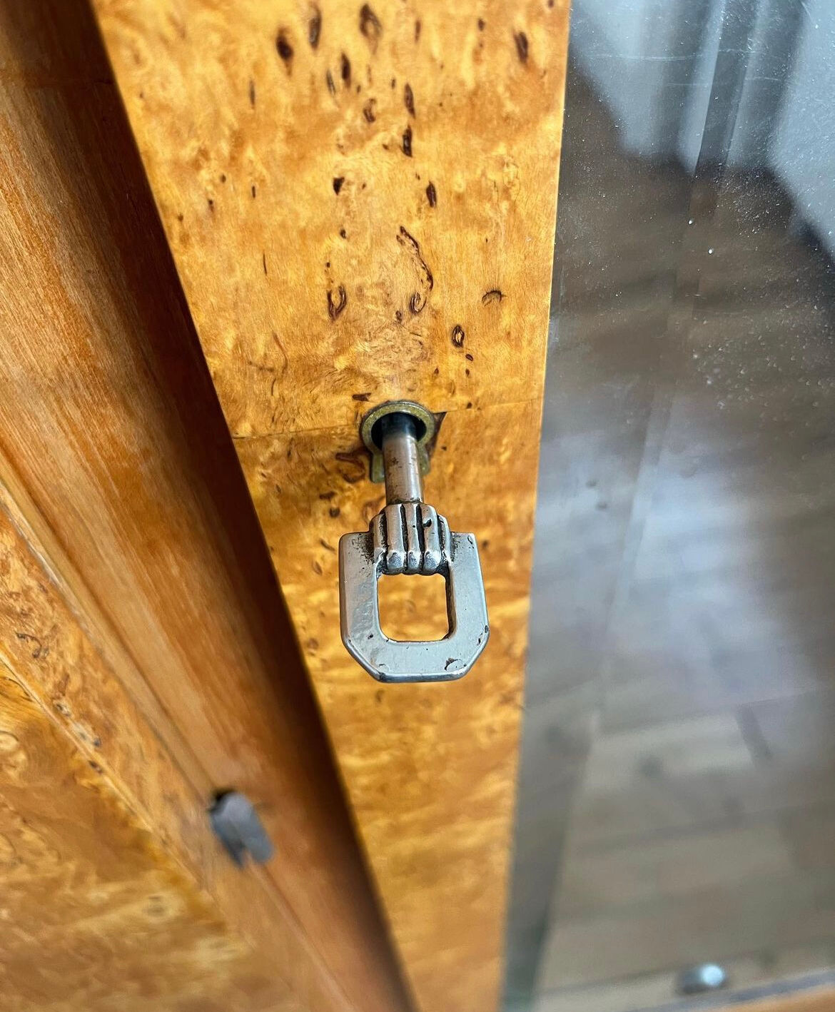 Art deco veneer cabinet