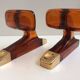 Duo of vintage grosfillex coat hooks model versailles amber plexi