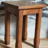 Stool in solid wood waxed oak rustic