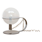 Lampe de table design italienne en chrome avec verre, 1960