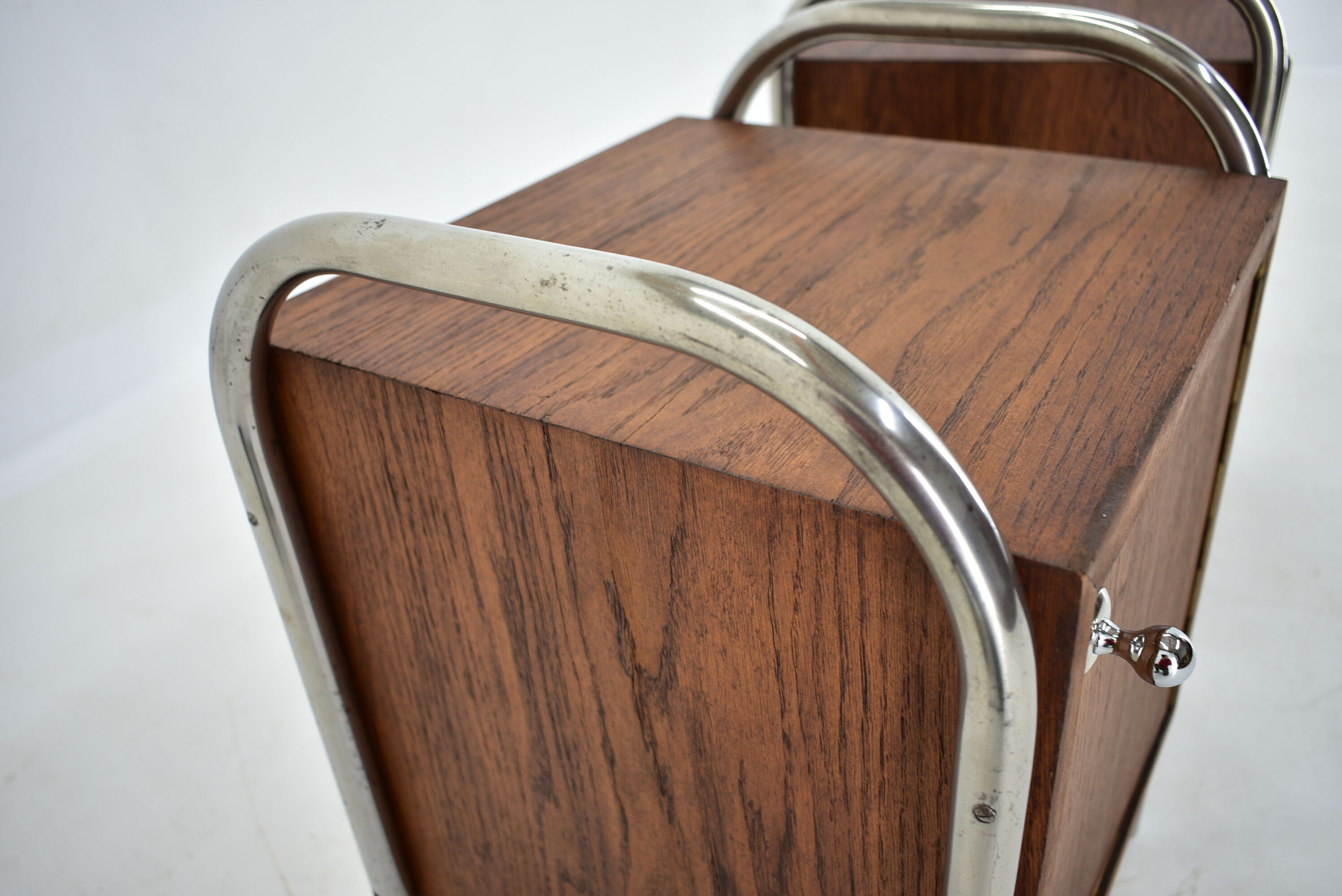 1940s Pair of Bauhaus Bedside Tables, Czechoslovakia