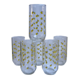 Set of 6 glasses with yellow weights made in france 70s