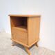 Vintage bedside table circa 1960 in raw wood
