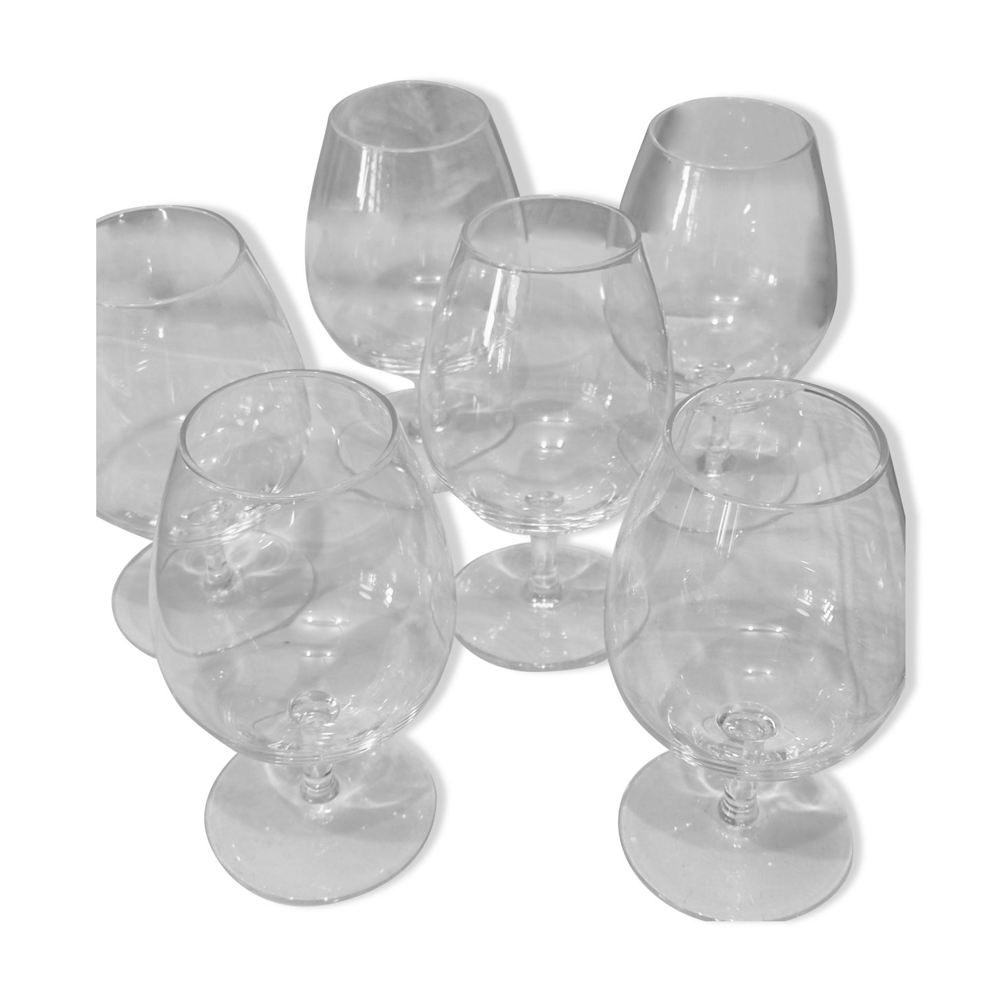 Bayel 6 crystal cognac glasses, stamped