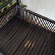 Vintage 50's black lacquered bamboo trolley