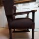 Mid-Century Brutalist Wing Armchair in the manner of Charles Dudouyt, 1950s