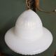 Early 20th century art deco wall lamp with brass bracket and opaline glass shade