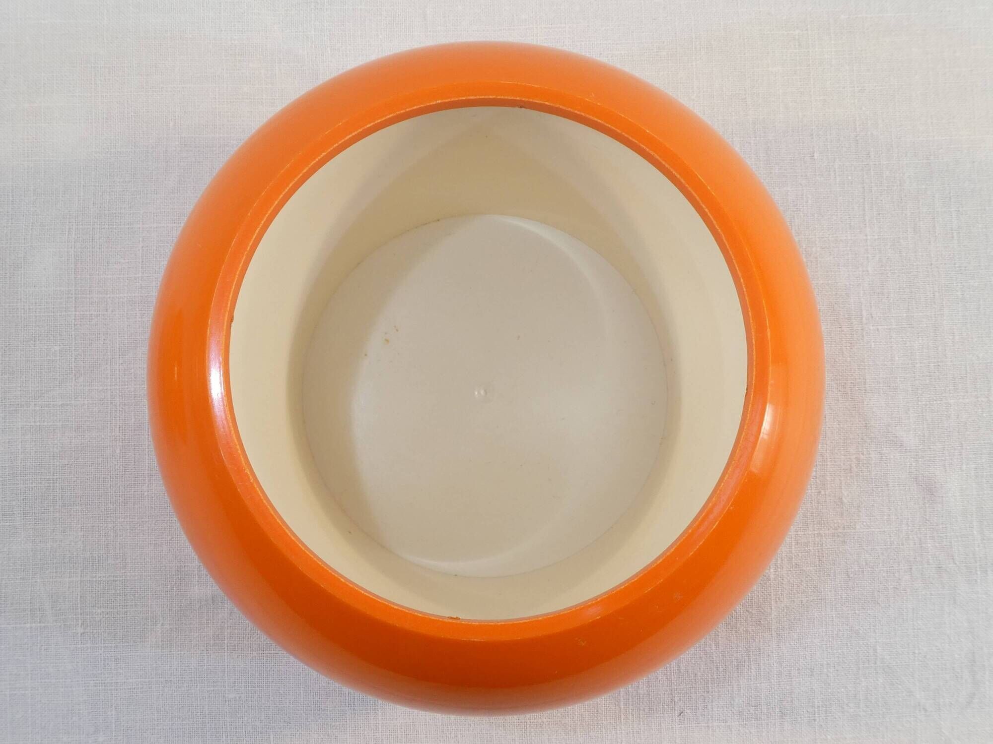 Vintage ice bucket of round shape and orange Brand GALLIA
