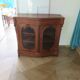 Curved showcase library carved wood 2 doors mahogany English style