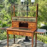 19th century flamed mahogany stepped desk