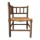 Vintage corner chair in turned oak and straw