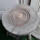 2 rustic 2-degree wooden tripod stools (pair)